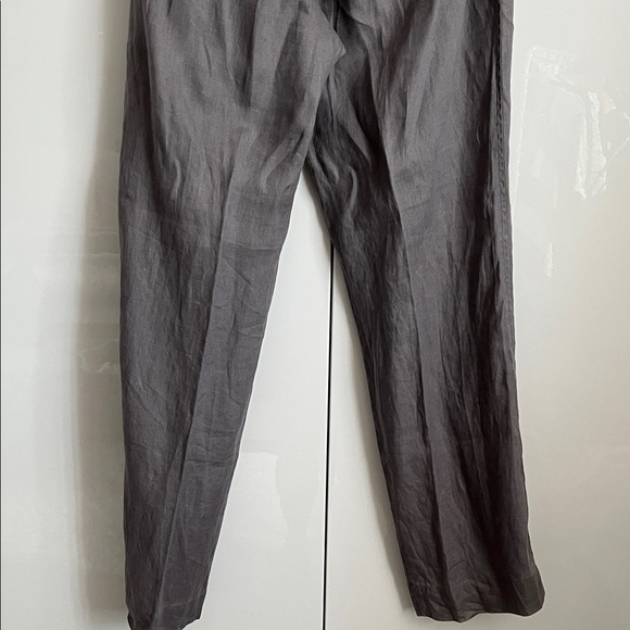 TAHARI Gray Women's High Waist Straight Leg Linen Trousers, Size 10 - Picture 11 of 13
